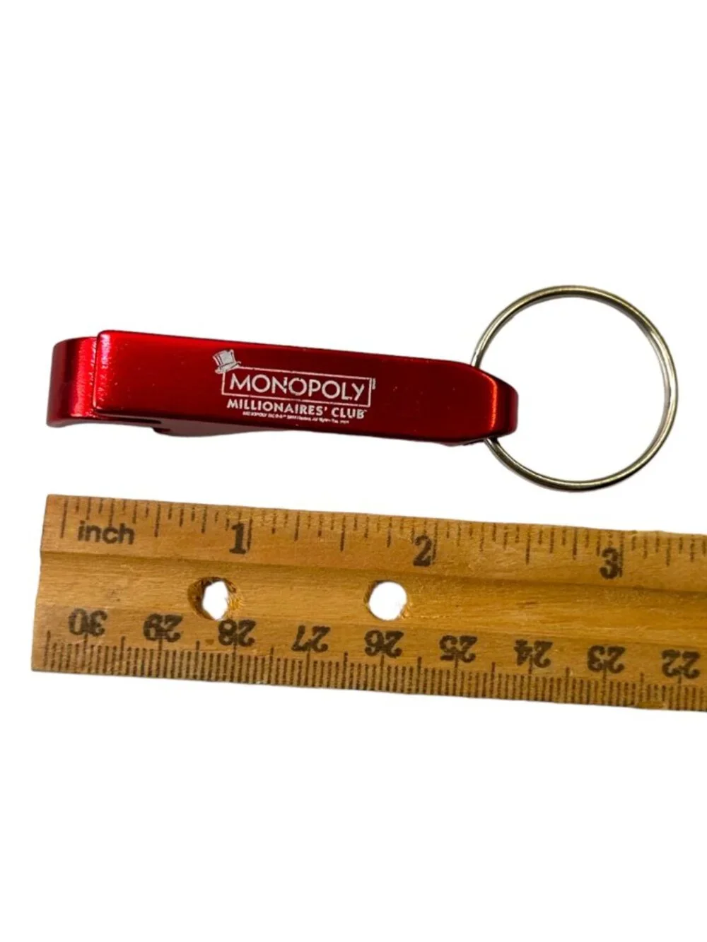 Vintage Monopoly Red Millionaire Club Bottle Opener Keyring EUC